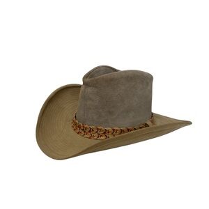 Resistol Western Cowboy Hat 7 1/8 Tan Felt Rancher Rodeo Vintage Style Wide Brim